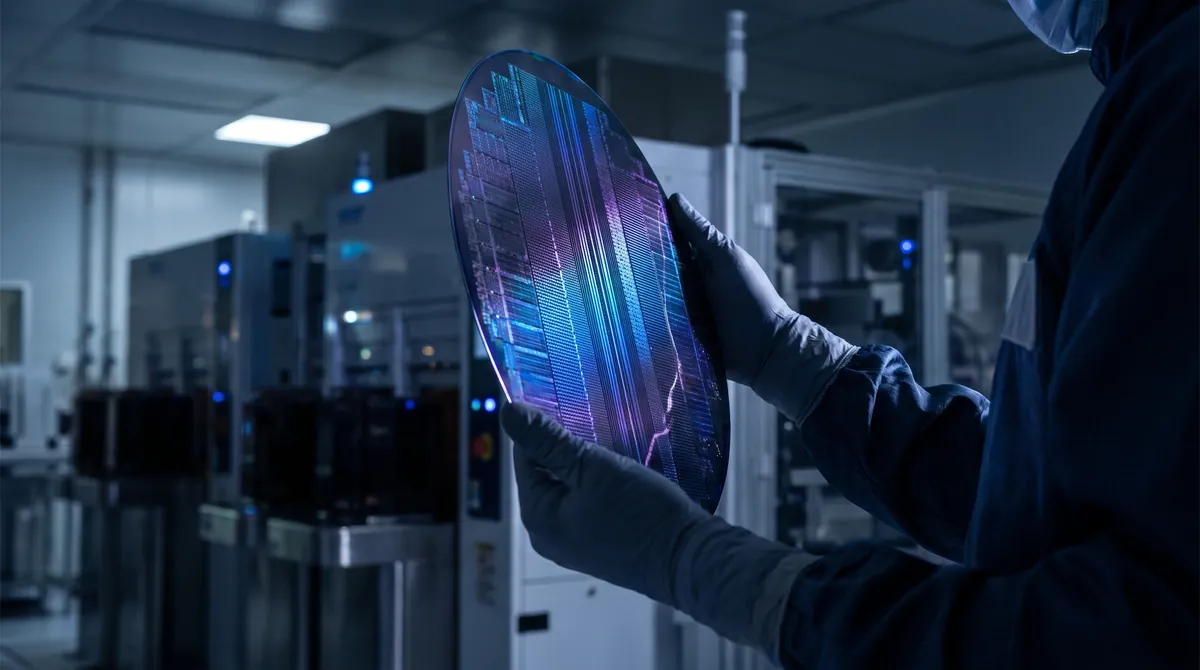 Silicon wafer in a cleanroom